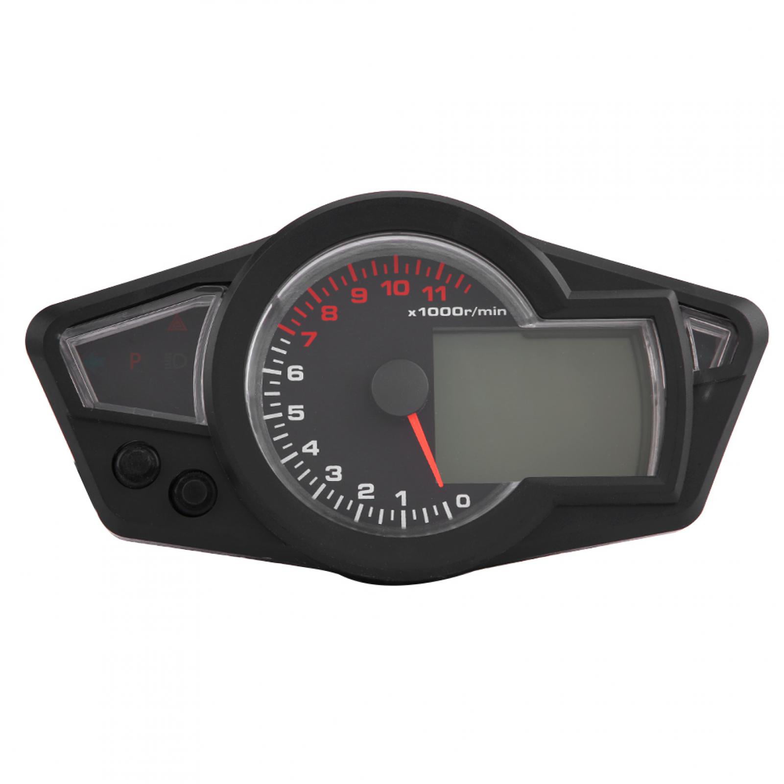 DC 12V Universal 15000RPM Motorcycle LCD Digital Odometer Speedometer Tachometer with Speed Sensor