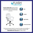 thumbnail image 4 of Mid-Back White Leather Tapered Back Executive Swivel Office Chair with White Base and Arms, 4 of 9