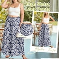 thumbnail image 3 of Airmenty Women Casual Wide Leg Pants High Waist Pants Long Palazzo Pants Lounge Beach Trousers with Pocket Green 1-Pack, 3 of 6