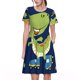 thumbnail image 1 of Disketp Dino Playing Roller Skate para Vestido de Manga Corta para Mujeres, Vestidos de Verano para Mujeres, Casual y Holgado para la Playa, 1 of 6
