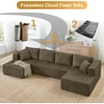 thumbnail image 3 of NeoKo Cloud Couch U Shaped Plush Memory Foam Modular and Comfy Boneless Sectional Sofa with Chaise Lounge, Brown, 3 of 8