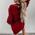 thumbnail image 5 of Mrat Zip up Hoodie Womens Oversized Women Long Hooded Pullover Casual Workout Soft Fall Zipper Shoulder Outfits Winter Oversized Sweatshirts S-78 Red-A S, 5 of 8