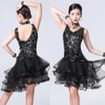 thumbnail image 3 of Falda de baile de malla de lentejuelas con lentejuelas sexy L Negro Sunnimix Vestido de baile, 3 of 8