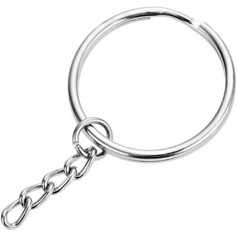 Metal Split Keychain Ring Parts Nickel Plated Chain Silver Key