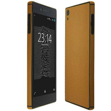 Skinomi Gold Carbon Fiber Skin & Screen Protector for Sony Xperia Z5 Premium