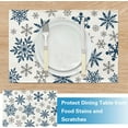 thumbnail image 5 of Winter Blue Grey Snowflake Placemats Set of 4, Christmas Snow Dining Place Mats Table Decor, Seasonal Home Kitchen Decoration 12 x 18 Inches, 5 of 6