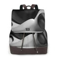 thumbnail image 1 of Balery Black White Fluid Sculpture Mochila de Cuero para Mujeres, Gran Capacidad, Bolsa de Viaje Multifuncional, Mochila de Cuero y Bolsa de Hombro para Mujeres, 1 of 4