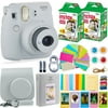 Fujifilm Instax Mini 9 Instant Camera + Fuji Instax Film (40 Sheets) + Accessories Bundle - Carrying Case, Color Filters, Photo Album, Stickers, Selfie Lens + MORE (Smokey White)