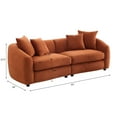 thumbnail image 4 of Christopher Knight Home 87" Curved 3-Seater Modern Velvet Upholstered Sofa, Orange-Red, 4 of 6