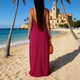 thumbnail image 6 of OVAFBAU Summer Dresses for Women Boho Print Sleeveless V Neck Backless Ankle Length Beach Vacation Dress Summer Outfits, 6 of 7