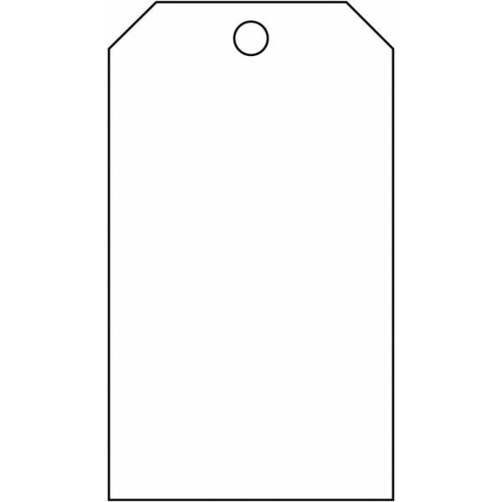 Blank Shipping Tag, Polyester, 5-3/4" H x 3" W, White, Rectangle, 25 PK 76198