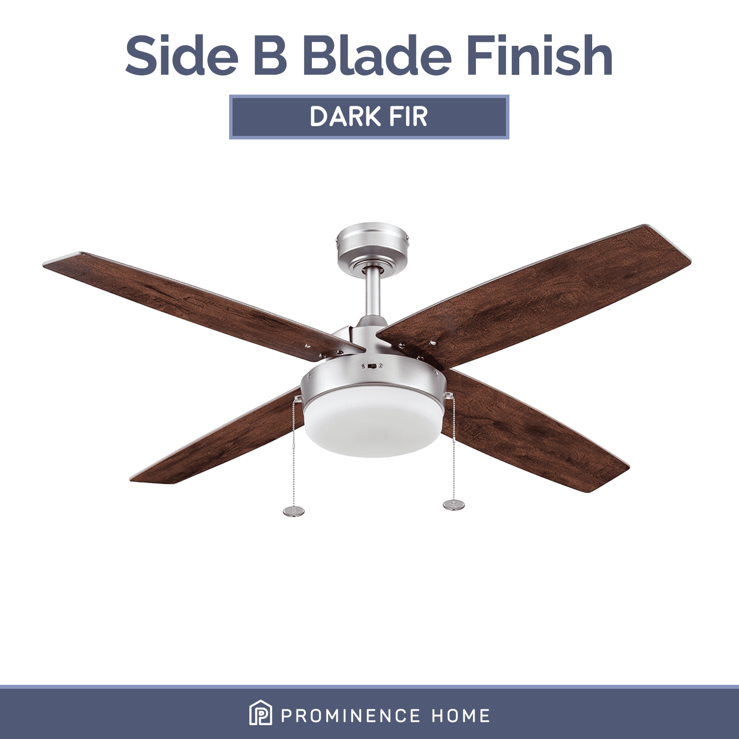 Prominence Home 52" Memphis Pewter Ceiling Fan, Pull Chain, 4 Blades