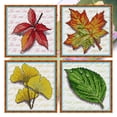 thumbnail image 1 of Kit Punto Cruz Hoja Impresa Hilo Algodón Ecológico Bordado 11CT 20x20cm, 1 of 9