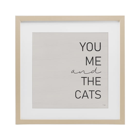 Stupell Industries Scandinavian Minimal You Me & Cats Birch Framed Print Under Glass, 16 x 16, by Jaxn Blvd.
