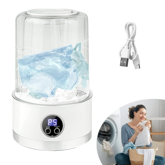 Underwear Washing Machine | Rechargeable Mini Portable Washing Machine with 3000mah | Compact Deep Cleans Underwear, Baby Clothes | Lightweight for Apartment, Dorm, Hotel, RV, Travel & Camping