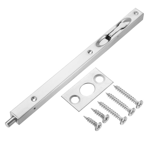 Pestillo empotrado, 12" Cerradura de seguridad de acero inoxidable 304, color plateado