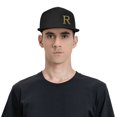 thumbnail image 4 of ZICANCN Alphabet R Pattern Baseball Caps, Trucker Hats for Men And Women, Adjustable Breathable Flat Caps, Black, 4 of 6
