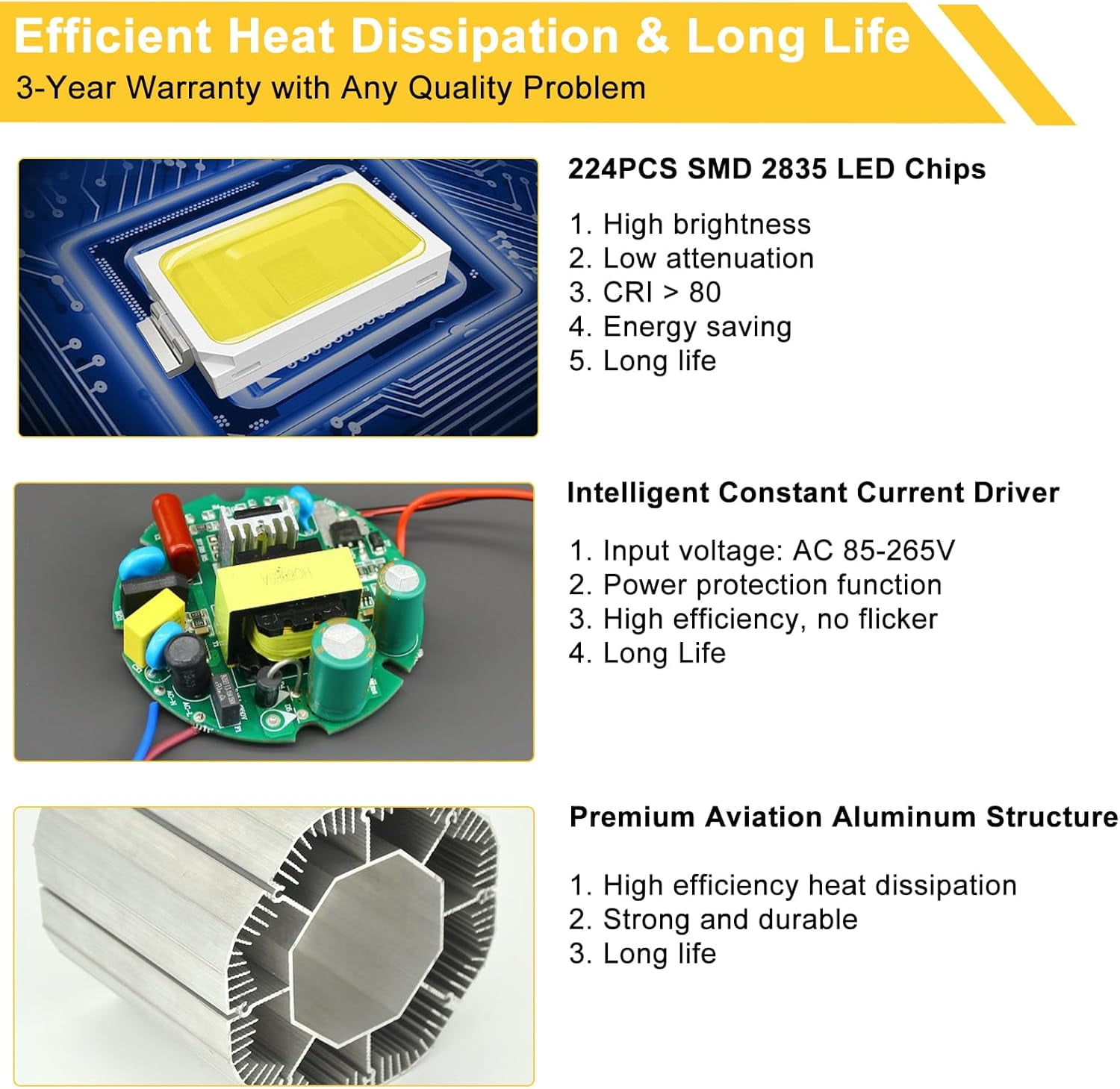 2 Pack 200W Equivalent Led Corn Light Bulb, 3000 Lumen 3000K Daylight White 30W LED Corn Lamp, E26/E27 Base LED Light Bulb for Home Garden Garage Backyard Street Office Household