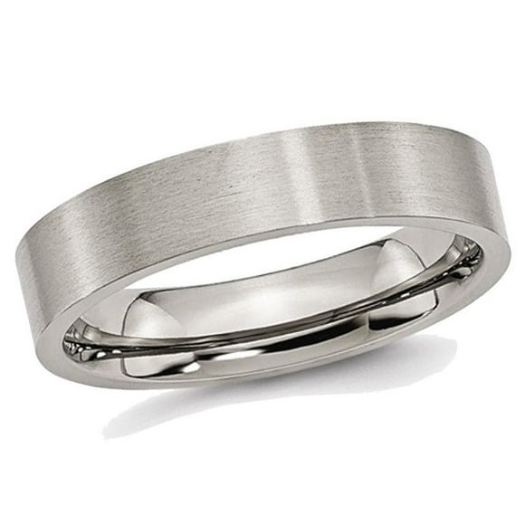 Mens 5mm Comfort Fit Titanium Wedding Band Ring