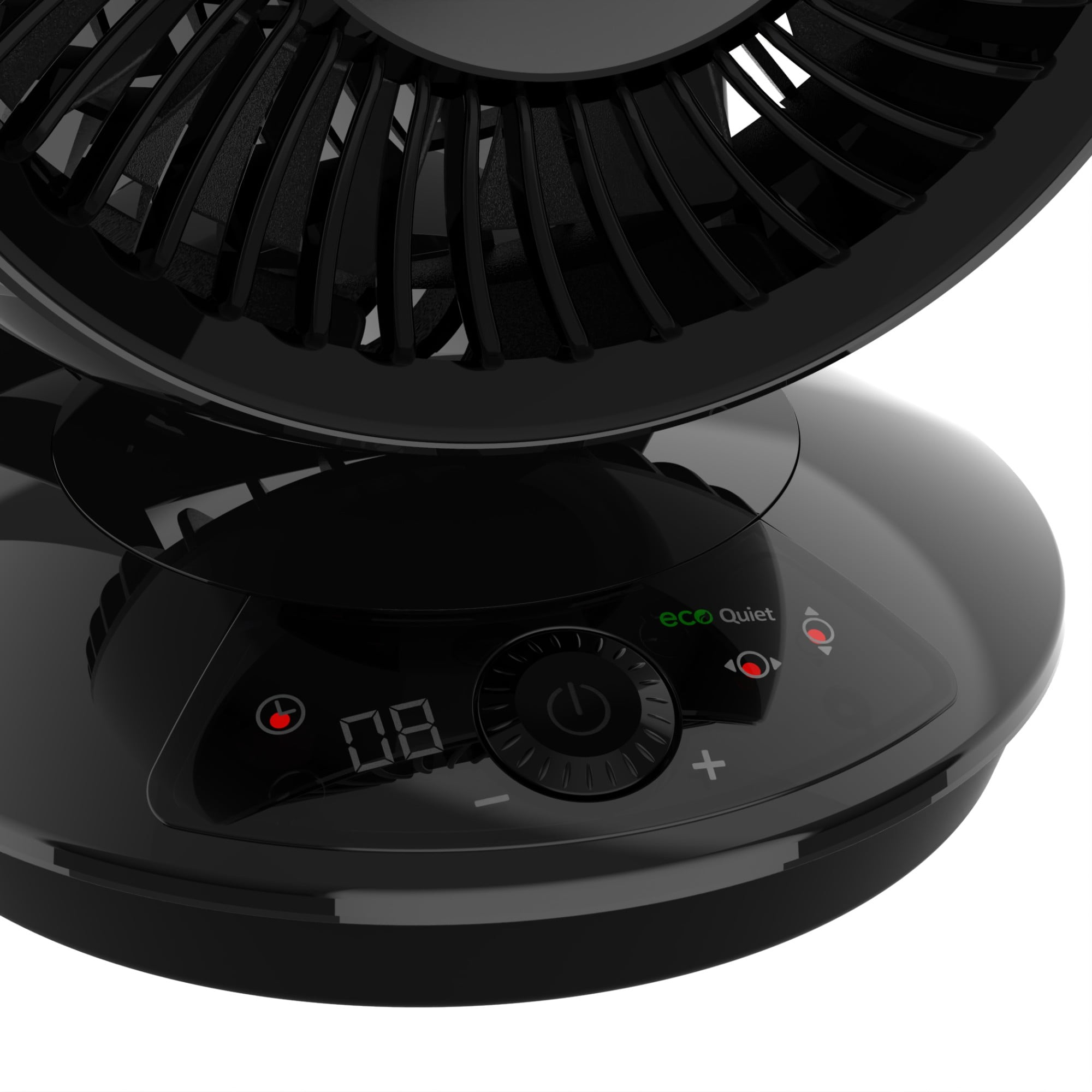 Lasko Whirlwind EcoQuiet 7" 12-Speed Dual Oscillating Tabletop DC Motor Fan, 487 CFM, Black, A12668