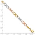 thumbnail image 2 of 14k Solid Gold Tri-color Infinity Symbol Link Bracelet 7.5 Inch 5mm Wide Link Bracelet for Women, 2 of 2