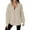 Beige, variant on Women's Half Zip Pullover Sweatshirt, Oversized Solid Color Long Sleeve Top with Soft Breathable Fabric for 2025 Fall Winter Season, Casual Daily Wear and Comfortable Outfits Beige L