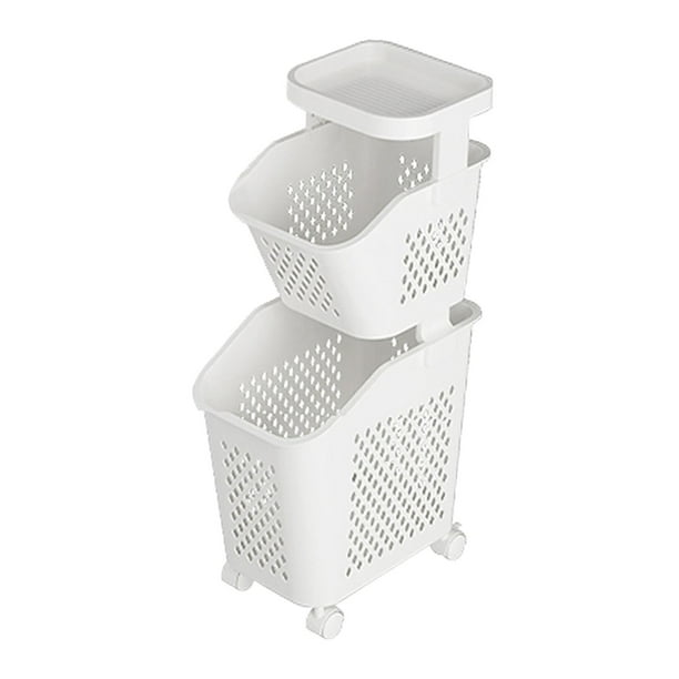 Cestas de almacenamiento de ropa, cesto para la colada, estantes de almacenamiento, práctico y estable, cesta para ropa sucia, doble capa para
