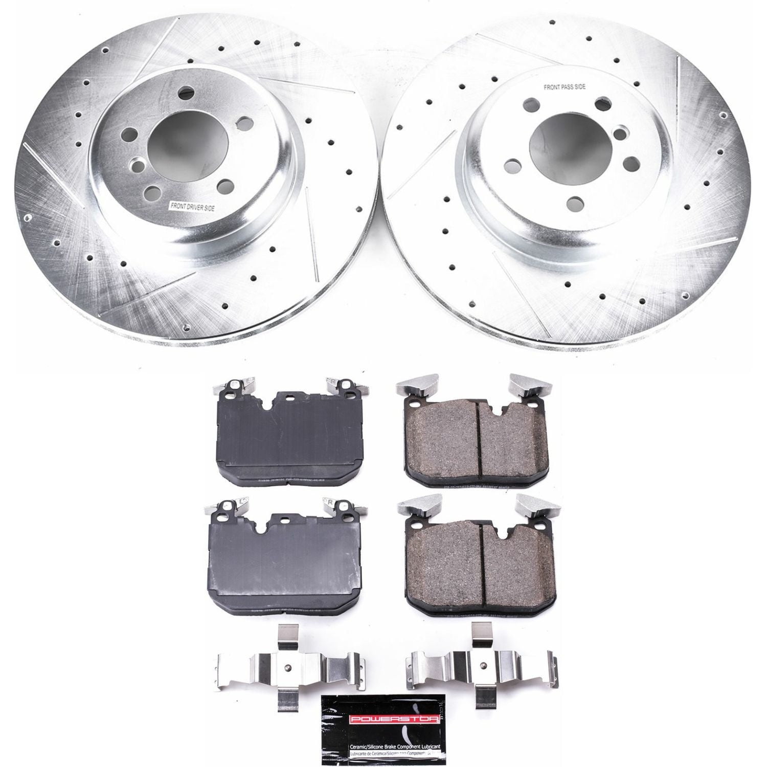 PowerStop Front Z23 Evolution Sport Carbon-Fiber Ceramic Brake Pad and Drilled & Slotted Rotor Kit Fits: BMW Select Models K7435