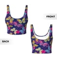 thumbnail image 5 of Lsque Paint Butterflies Printed Women'S Sports Bra, Compression, Moisture Wicking, High-Impact Sports Bra For Women,Supportive sports bra-X-Large, 5 of 9