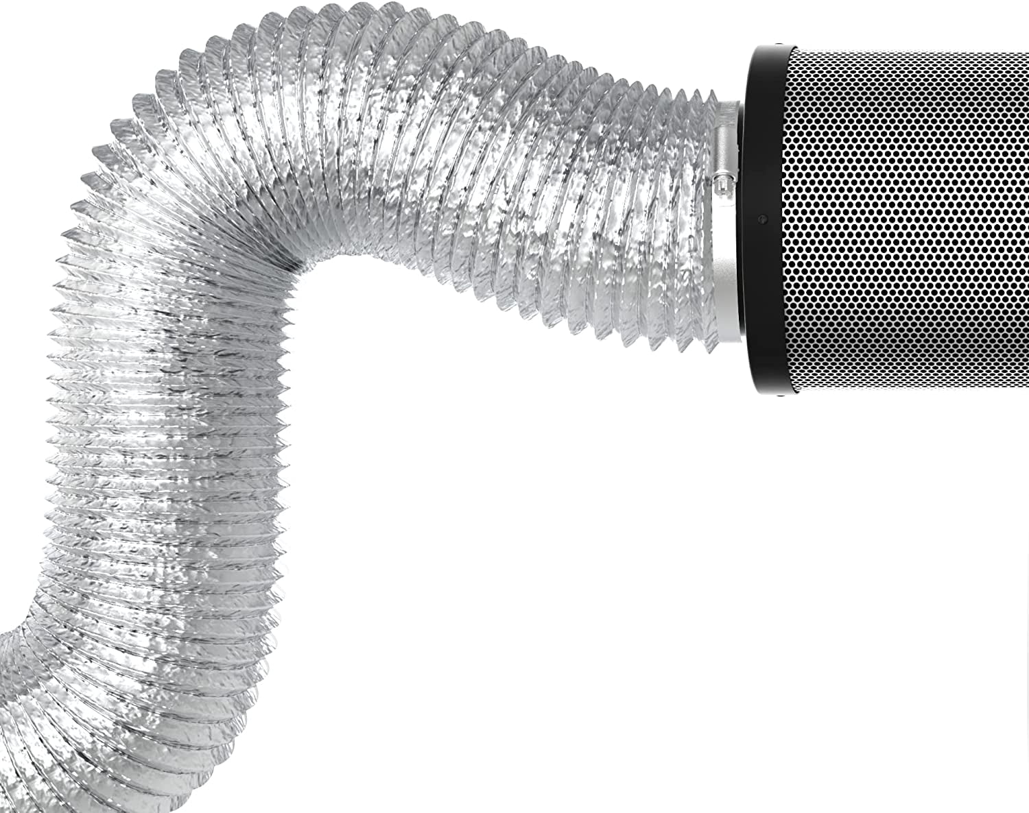 MKEUDQ-4 Inch Aluminum Flex Duct - 8 FT Long, Flexible Ducting with 2 Clamps, 3 Layer HVAC Ventilation Air Hose - Great for Dryer, Grow Tent, Green Houses, Household HVAC Venting