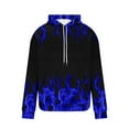 thumbnail image 5 of ZCFZJW Fashion 3D Flame Pattern Print Long Sleeve Hooded Sweatshirts for Men Big and Tall Regular Fit Casual Drawstring Graphic Hoodie Outwear Coat Tops with Pocket Blue L, 5 of 5