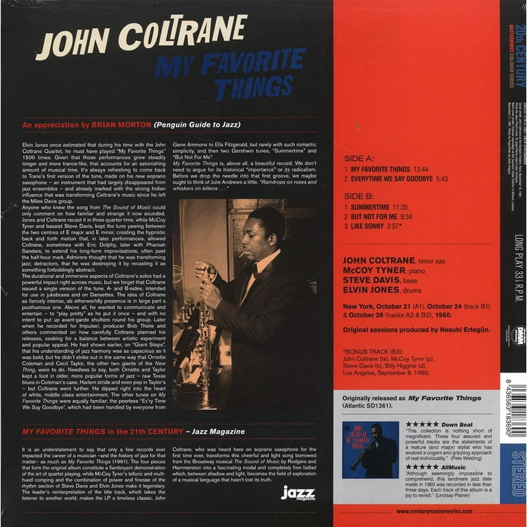 John Coltrane - My Favorite Things [180-Gram Colored Vinyl With Bonus Track]