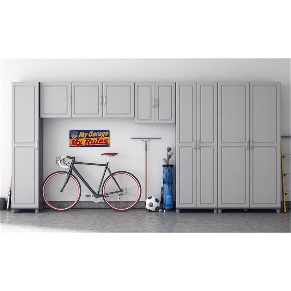 Pemberly Row Contemporary Transitional 54" Wall Cabinet in Gray
