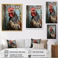thumbnail image 4 of Designart "Barn Rooster Portrait Farmhouse Charm I" Animals Framed Wall Art - Traditional Red Chicken Entryway Framed Wall Art, 4 of 6