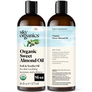Sky Organics Organic Sweet Almond Oil for Body to Moisturize, Soften & Nourish, 16 fl. Oz