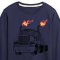 thumbnail image 3 of Instant Message - Transportation - 18-Wheeler Flames - Toddler & Youth Long Sleeve Graphic T-Shirt, 3 of 6