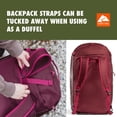 thumbnail image 4 of Ozark Trail 70L Coated Polyester Ripstop Duffel Bag, with Backpack Straps for Travel, Plum, 4 of 19