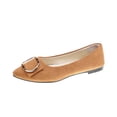 thumbnail image 2 of Purcolt Womens Faux Suede Buckle Flats Dressy Casual Pointed Toe Slip On Ballet Shoes Comfort Elegant Soft Sole Dress Shoes Dailywear for Business Work Office, 2 of 8