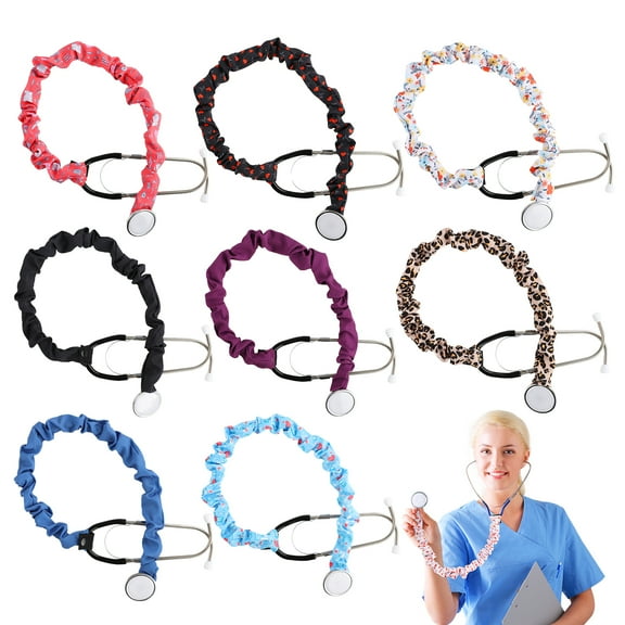 9PCS Stethoscope Cover,Scrunchie-Stretchy Stethoscope Cover Sleeve Compatible with Universal Stethoscopes,Stethoscope Sleeve Stethoscope Accessories for Nurses Doctors