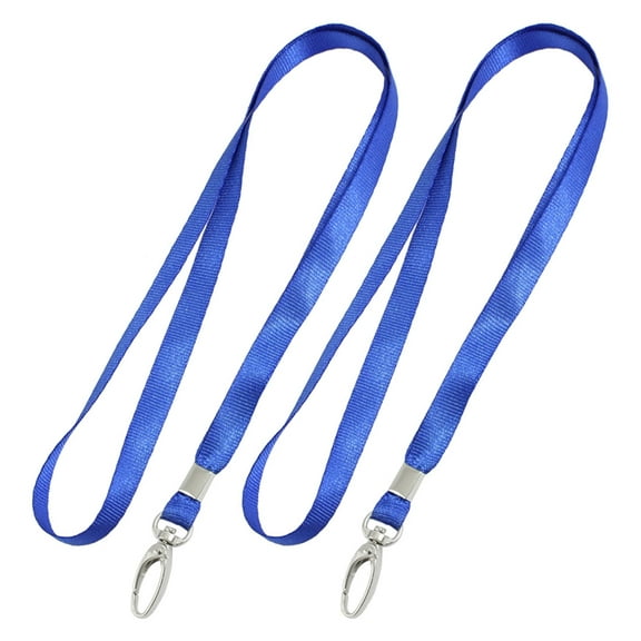 Nylon 16.5"Length Neck Phone ID Cards Holder Strap Lobster Clasp  Lanyard String Blue 2Pcs