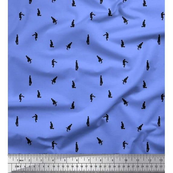 Soimoi Satin Silk Fabric Bag,Umbrella & Men Shirting Printed Fabric 1 Yard 42 Inch Wide