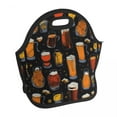 thumbnail image 2 of General Drink Beer Cartoon Pattern Neoprene Insulated Picnic Bag Black, 2 of 9