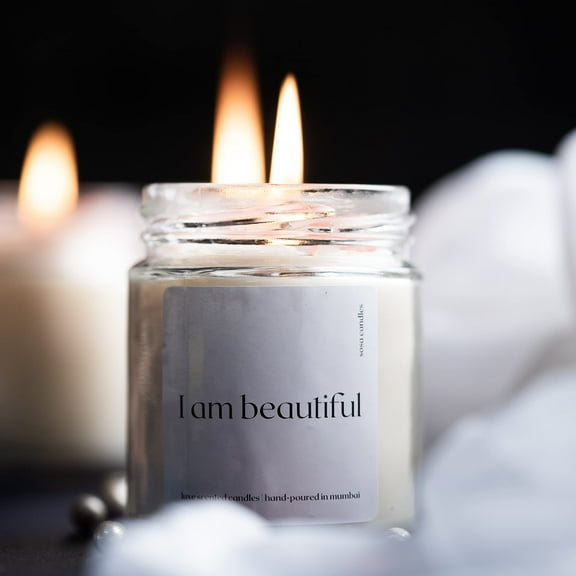 I am Beautiful | Highly Scented Affirmation Candles | Scented Candles For Home Decor | Aroma Candles | Scented Candles Gift Set | Candle Gifts | Gift Ideas - 40hrs, Pack of 1