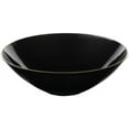 thumbnail image 2 of (120 PACK) EcoQuality 16 oz Black Plastic Round Bowls with Gold Rim - Disposable Plastic Soup Bowls, Heavy Duty Plastic Salad Bowls, Dessert Bowl for Baby Showers, Weddings, Birthday Party, 2 of 3