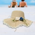 thumbnail image 4 of Straw Hats Women with Roses Embellishments Big Eaves Hat Beach Hats Women, 4 of 8