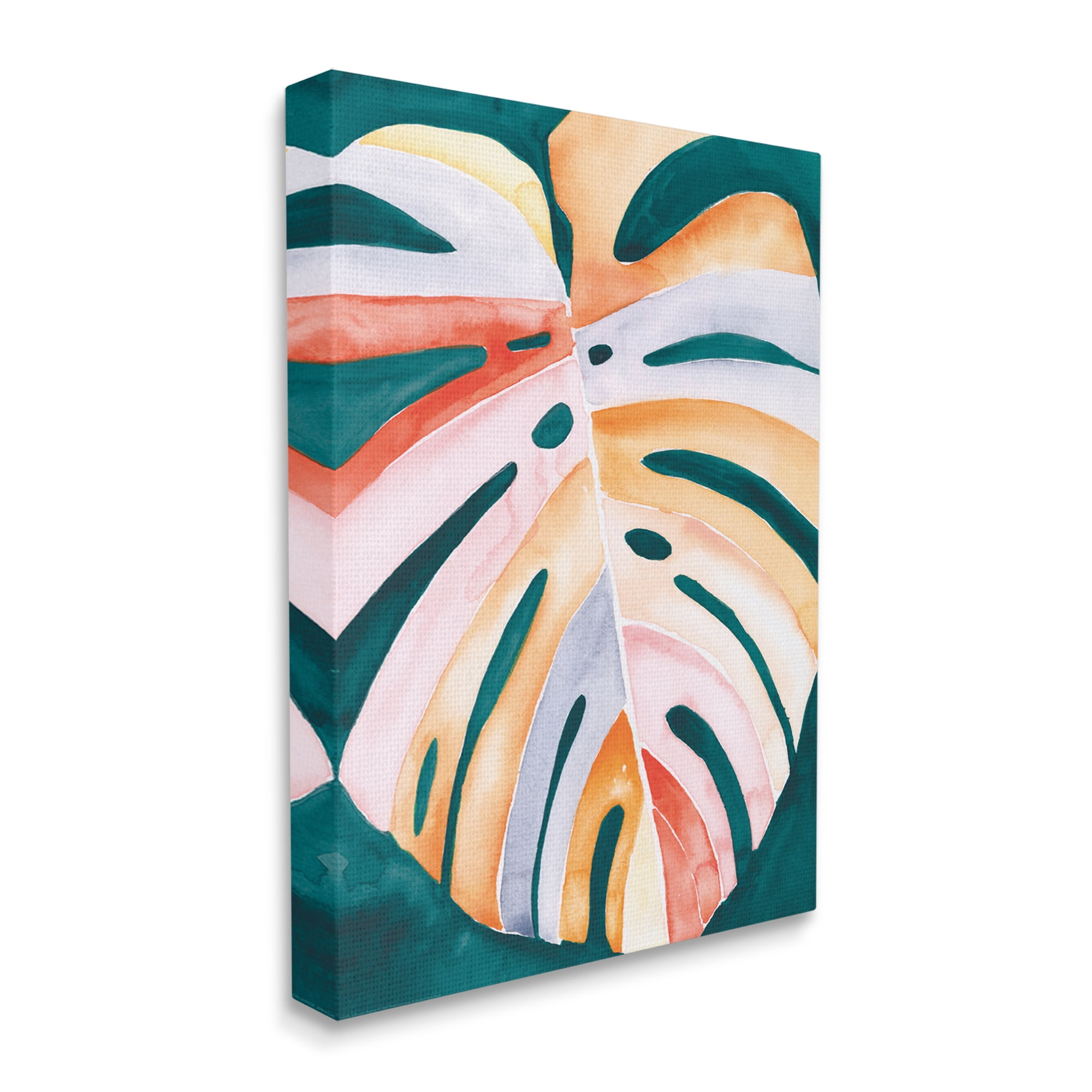 Stupell Industries Tropical Monstera Leaf Botanical & Floral Painting Gallery Wrapped Canvas Print Wall Art, 30 x 40