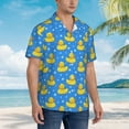 thumbnail image 2 of KLL Men's Hawaiian Shirt Short Sleeve Button Down Beach Shirts-Cute Yellow Rubber Ducks, 2 of 5