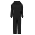 thumbnail image 2 of GILIGEGE Two Piece Sets for Women Pant Color Sport Suit Women Solid and Sweatshirt Hooded Women Suits Sets Black 3Xl, 2 of 9