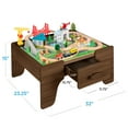 thumbnail image 3 of Best Choice Products Wooden Train Set Table for kids, 56pc Multi-Activity Table for Kids w/Toy Storage Drawer & Reversible Top  - Walnut, 3 of 8