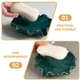 thumbnail image 5 of STRANDCHIC Green Ceramic Leaf Soap Dish with Self-Draining Design for Bathroom Accessories, 5 of 6
